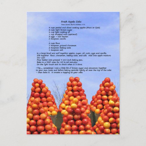 Fresh Apple Cake Recipe Postcard