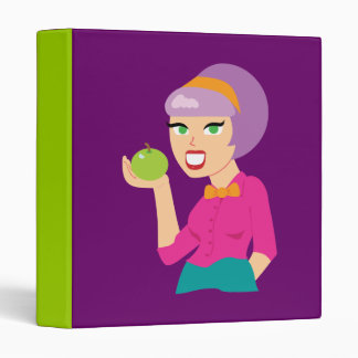 Fresh Apple Retro Girl 3 Ring Binder