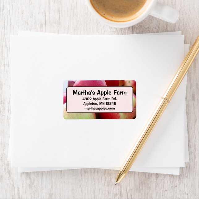 Fresh Apples in Basket at Farmers Market Address Label (Insitu)