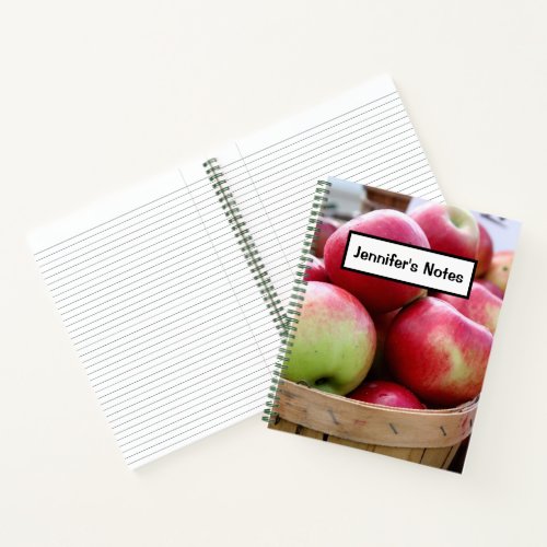 Fresh Apples in Basket at Farmers Market Notebook