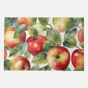 Fresh apples watercolor design doormat