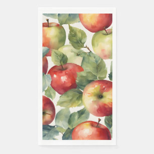 Fresh apples watercolor design paper guest towels