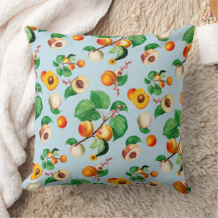 Fresh Apricot & Peach Orchard Pattern Throw Pillow