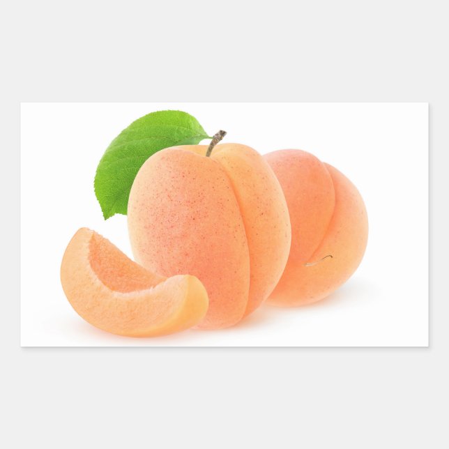 Fresh apricots rectangular sticker (Front)