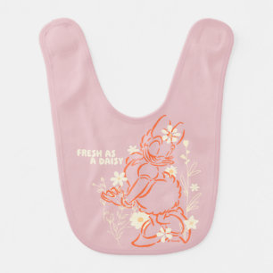Fresh as a Daisy Minimalist Floral Graphic Baby Bib