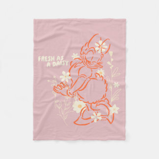 Fresh as a Daisy Minimalist Floral Graphic Fleece Blanket