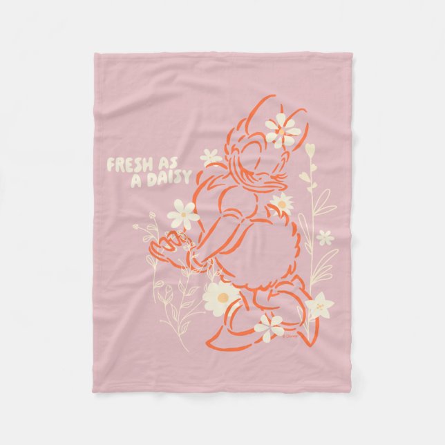 Fresh as a Daisy Minimalist Floral Graphic Fleece Blanket (Front)