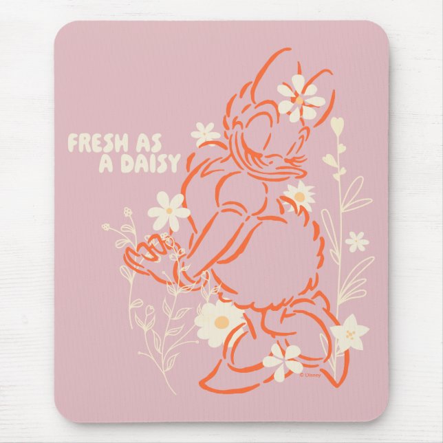 Fresh as a Daisy Minimalist Floral Graphic Mouse Pad (Front)