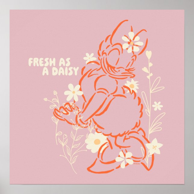 Fresh as a Daisy Minimalist Floral Graphic Poster (Front)
