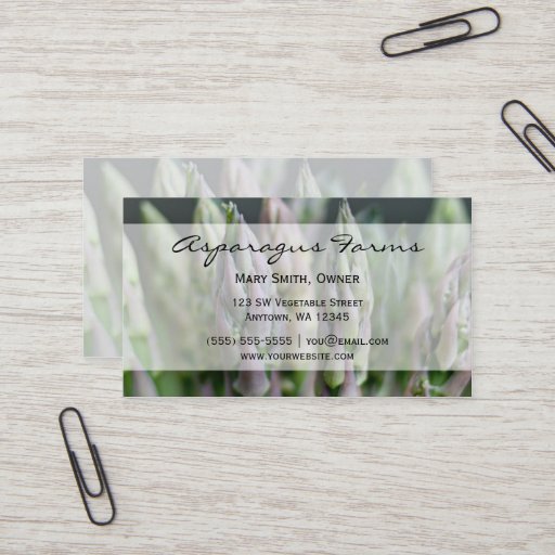 Customizable Fresh Asparagus Business Card Template