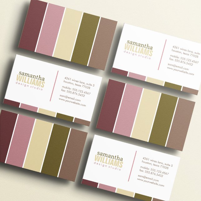 Fresh Autumn Leaves Color Blocks Business Card (Creator Uploaded)