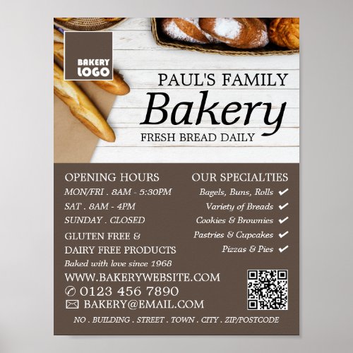 Fresh Baguette Collection Bakers Bakery Store Poster