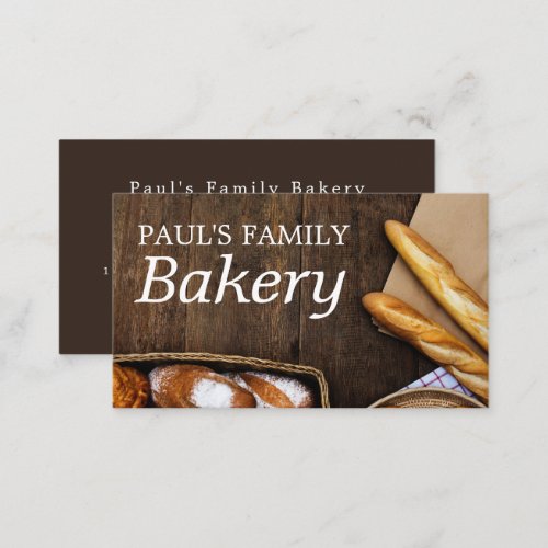 Fresh Baguette Rustic Bakers Bakery Store Business Card