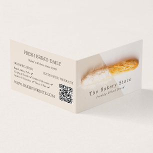 Fresh Baguette, Trendy Bakery Detailed Business Card