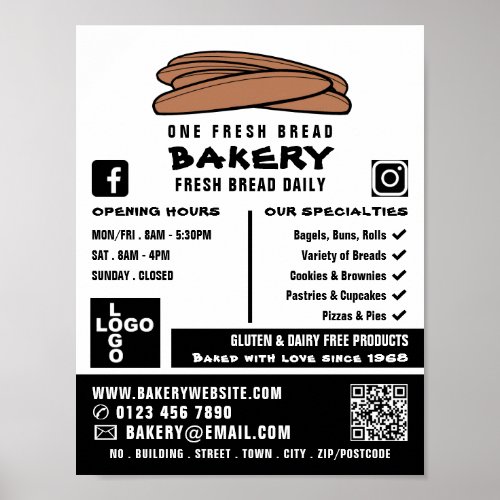 Fresh Baguettes Bakers Bakery Store Advert Poster