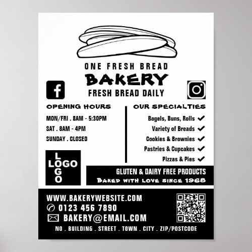 Fresh Baguettes Bakers Bakery Store Advert Poster