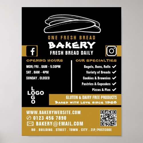 Fresh Baguettes Bakers Bakery Store Advert Poster