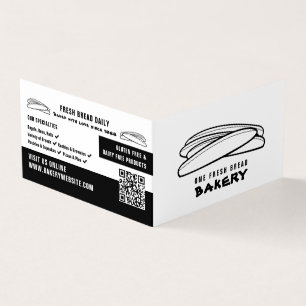 Fresh Baguettes, Bakers, Bakery Store Detailed Business Card