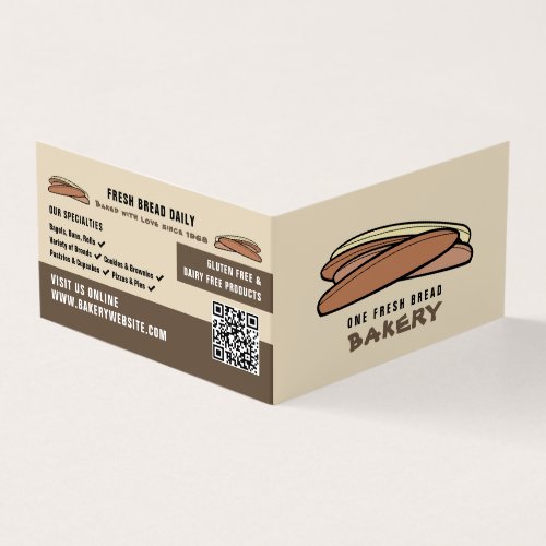 Fresh Baguettes Bakers Bakery Store Detailed Business Card