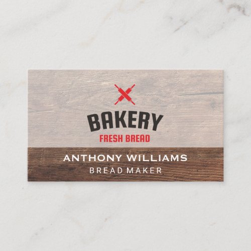 Fresh Bake  Pastry Chef  Wood  Baker Business Card