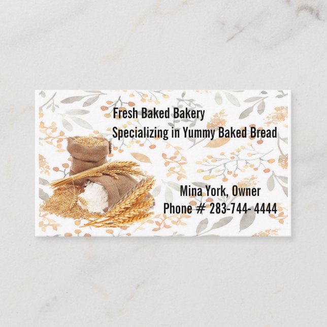 Fresh Baked Bread Business Card (Front)