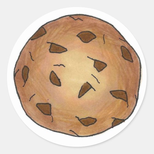 Fresh Baked Chocolate Chip Cookie Bakery Foodie Classic Round Sticker