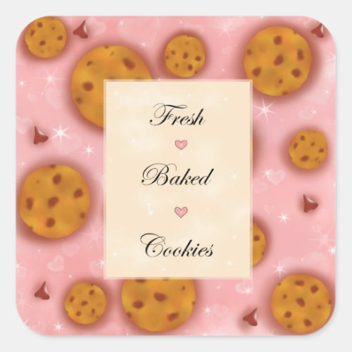 Fresh Baked Cookies Chocolate Chip Cookies  Square Sticker