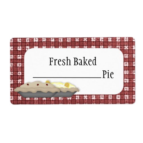 Fresh Baked Pie Product Label