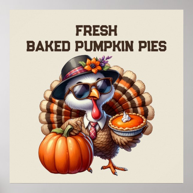 Fresh baked pumpkin pies vendors  poster (Front)