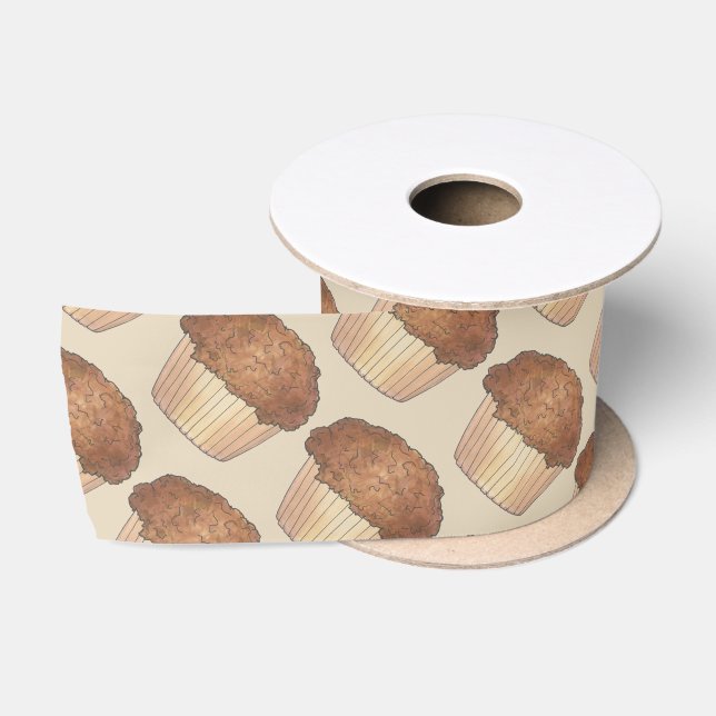 Fresh Baked Streusel Crumb Muffin Bake Sale Foodie Satin Ribbon (Spool)