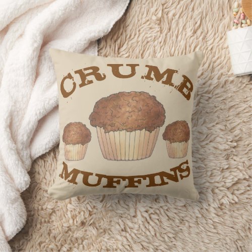 Fresh Baked Streusel Crumb Muffin Bakery Foodie Throw Pillow