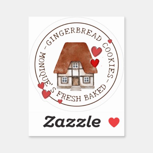 Fresh Baked Tudor House Heart Reusable Bakery Tin  Sticker