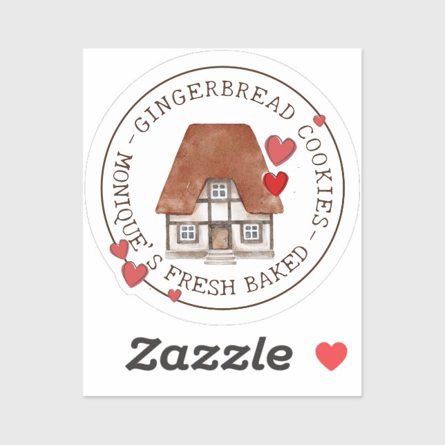 Fresh Baked Tudor House Heart Reusable Bakery Tin  Sticker (Sheet)
