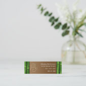Fresh Bamboo Massage Therapy Mini Business Card (Standing Front)
