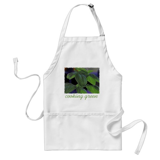 Fresh Basil Closeup Adult Apron (Front)