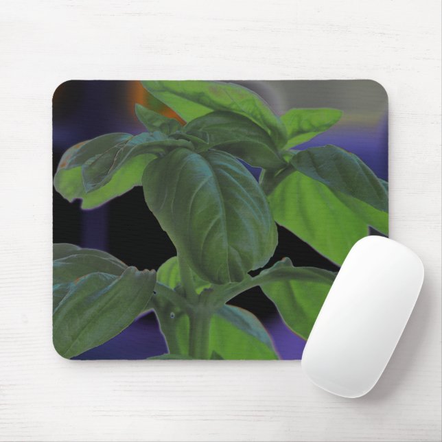 Fresh Basil Closeup Mouse Pad (With Mouse)
