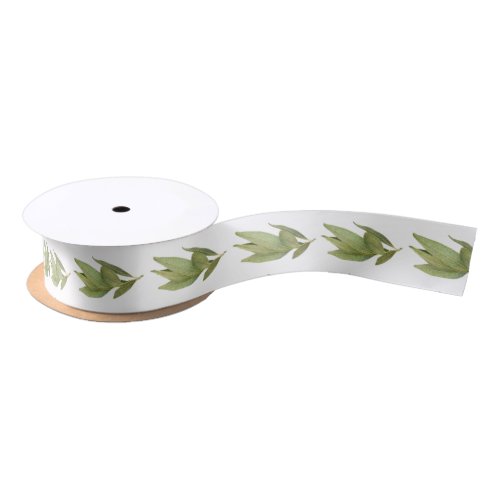 FRESH BAY LEAVES 15 Wide Satin Ribbon