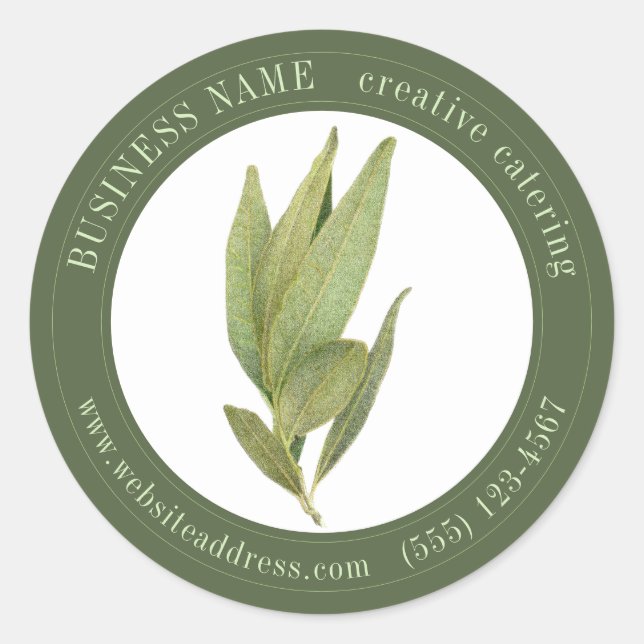 FRESH BAY LEAVES Biz ID Large Round Stickers II (Front)