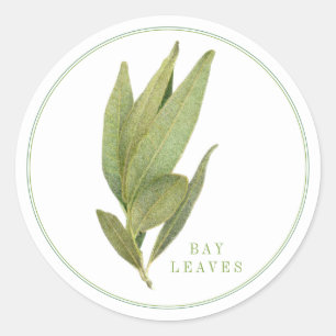 FRESH BAY LEAVES Large Round Stickers