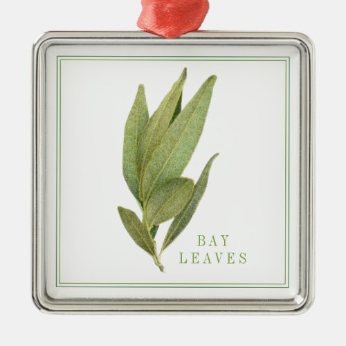 FRESH BAY LEAVES Premium Square Ornament