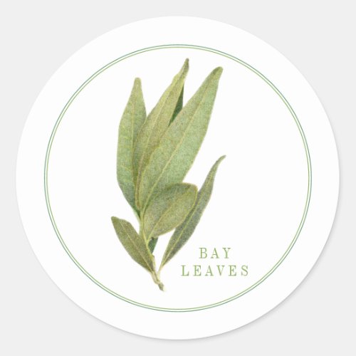 FRESH BAY LEAVES Small Round Stickers