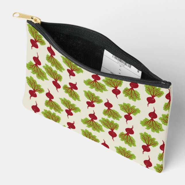 Fresh Beet Collection Beige Accessory Pouch (Open)