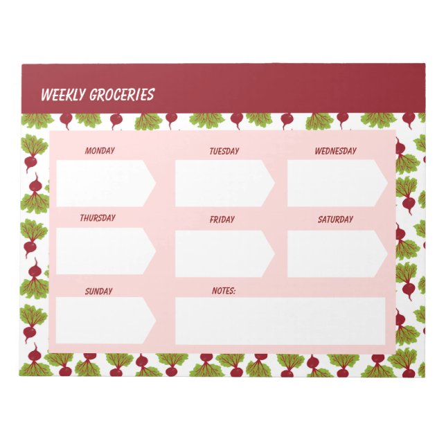 Fresh Beet Collection  Notepad (Front)
