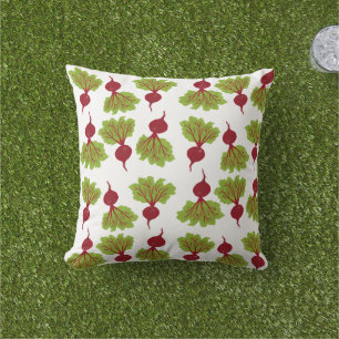 Fresh Beet Collection White Outdoor Pillow