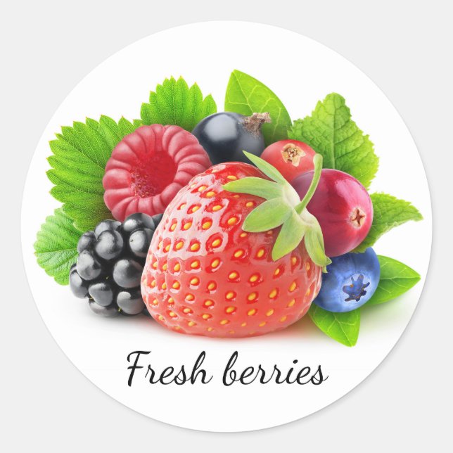 Fresh berries classic round sticker (Front)