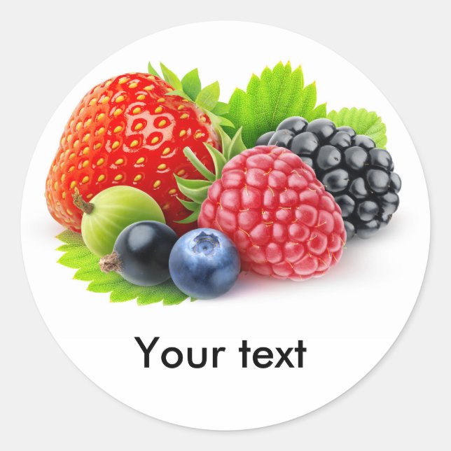 Fresh berries classic round sticker (Front)