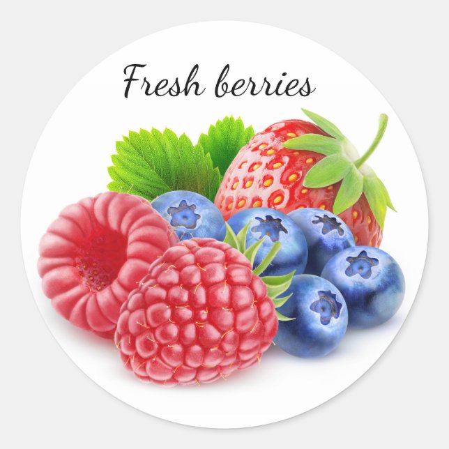 Fresh berries classic round sticker (Front)