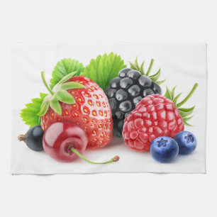 Fresh berries kitchen towel