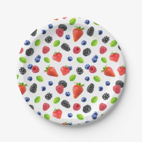 Fresh berries paper plates