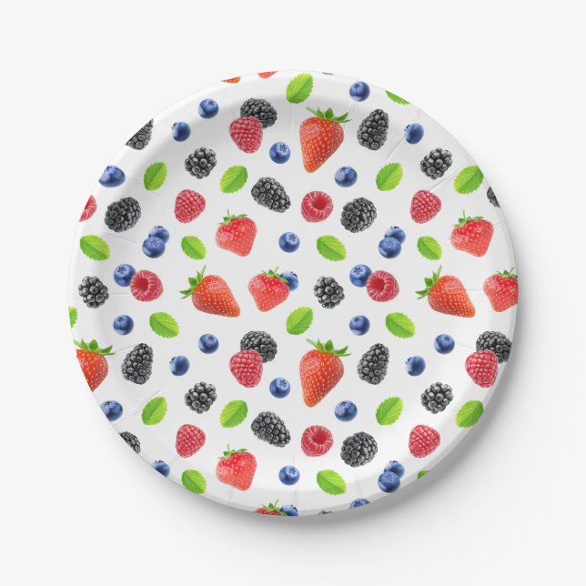 Fresh berries paper plates (Front)